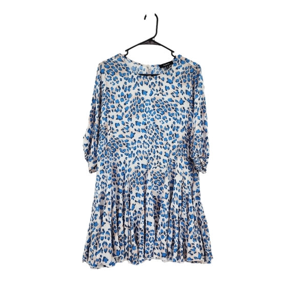 Aakaa Women's Leopard Print Dolman Sleeve Mini Dress - S - Picture 1 of 6